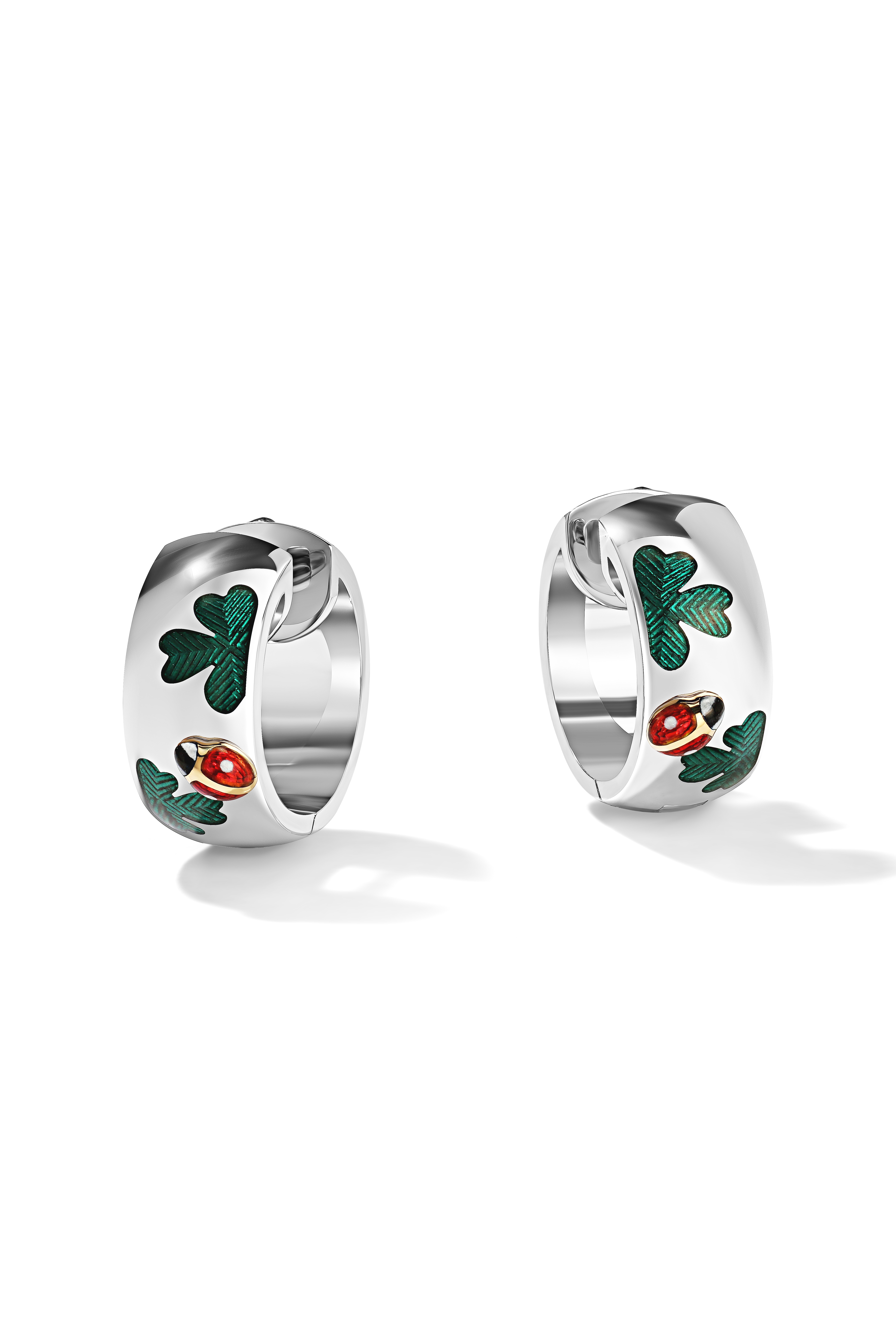 Earrings “Clover with ladybug”