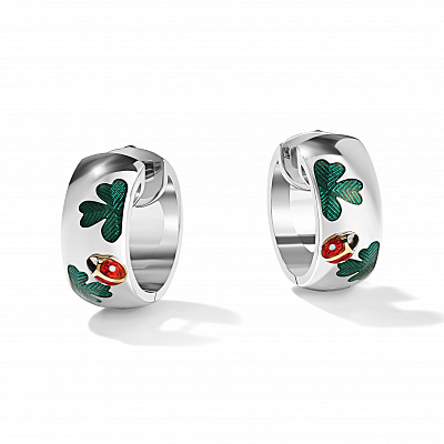 Earrings “Clover with ladybug”