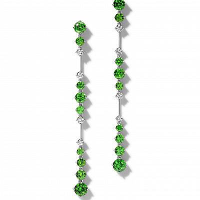 Earrings “Demantoid” with chopsticks