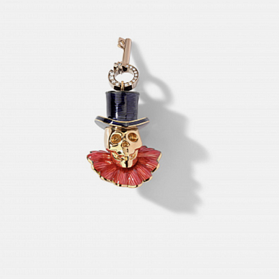 "Lucky skull" transformative key charm
