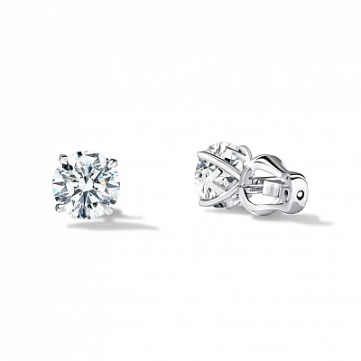 Stud earrings with 2 carat diamonds