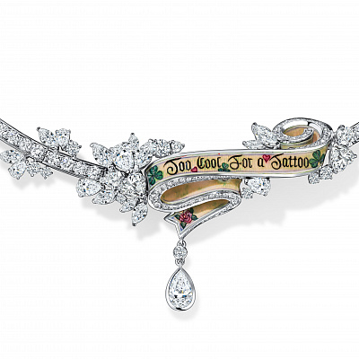 Too cool for a tattoo necklace white