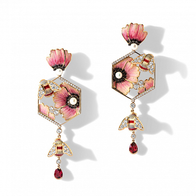 Earrings «Pink bumblebee»