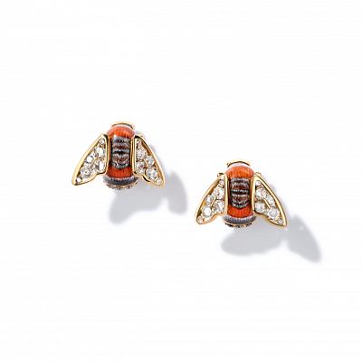 Earrings "Orange bumblebees"