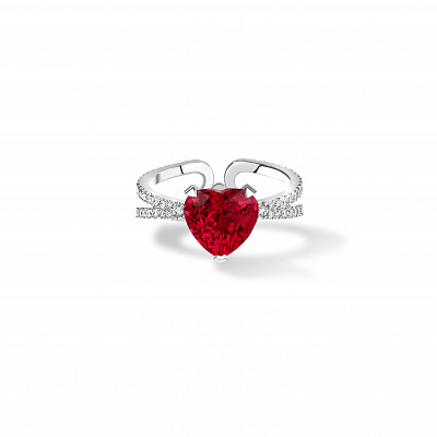 Heart cut tourmaline ring