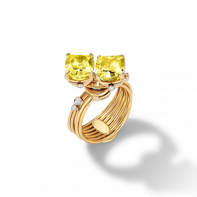 Transformer Ring with Yellow Diamonds