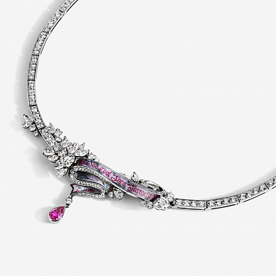 Necklace Too Cool for a Tattoo white-pink