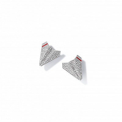 Earrings "Paper airplanes" with stones