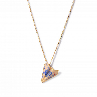 Small airplane "Homework" pendant on a chain