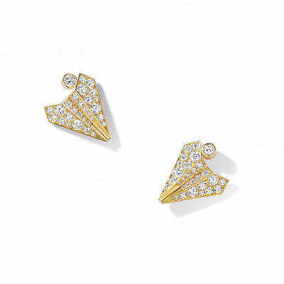 Diamond Airplane Earrings 15 YG