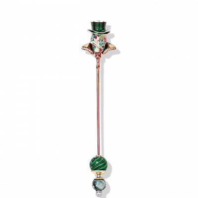 Brooch “Skull with hat”
